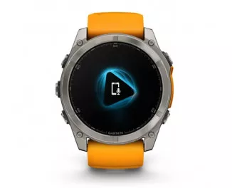 Смарт-годинник GARMIN Fenix 8 51mm AMOLED Sapphire Titanium w. Spark Orange/Graphite Silicone Band (010-02905-10/11/53)
