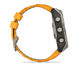 Смарт-годинник GARMIN Fenix 8 51mm AMOLED Sapphire Titanium w. Spark Orange/Graphite Silicone Band (010-02905-10/11/53)