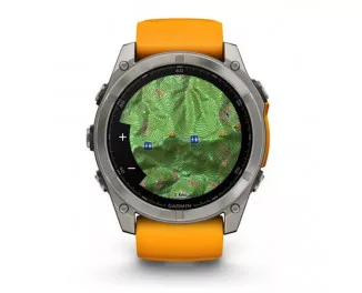 Смарт-годинник GARMIN Fenix 8 51mm AMOLED Sapphire Titanium w. Spark Orange/Graphite Silicone Band (010-02905-10/11/53)
