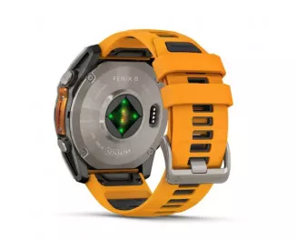 Смарт-годинник GARMIN Fenix 8 51mm AMOLED Sapphire Titanium w. Spark Orange/Graphite Silicone Band (010-02905-10/11/53)
