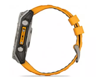 Смарт-годинник GARMIN Fenix 8 51mm AMOLED Sapphire Titanium w. Spark Orange/Graphite Silicone Band (010-02905-10/11/53)