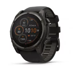 Смарт-часы GARMIN Fenix 8 51mm Solar Sapphire Carbon Gray DLC Titanium w. Black/Pebble Gray S. Band (010-02907-10/11/70)