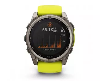 Смарт-часы GARMIN Fenix 8 51mm Solar Sapphire Titanium w. Amp Yellow/Graphite Silicone Band (010-02907-20/21)