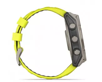 Смарт-часы GARMIN Fenix 8 51mm Solar Sapphire Titanium w. Amp Yellow/Graphite Silicone Band (010-02907-20/21)