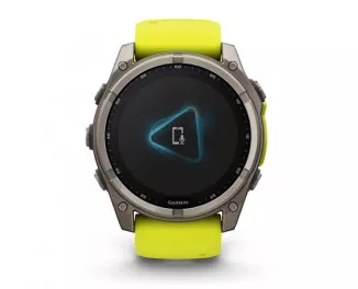 Смарт-часы GARMIN Fenix 8 51mm Solar Sapphire Titanium w. Amp Yellow/Graphite Silicone Band (010-02907-20/21)