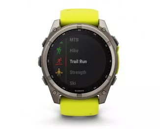 Смарт-часы GARMIN Fenix 8 51mm Solar Sapphire Titanium w. Amp Yellow/Graphite Silicone Band (010-02907-20/21)