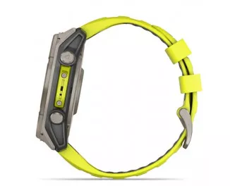 Смарт-часы GARMIN Fenix 8 51mm Solar Sapphire Titanium w. Amp Yellow/Graphite Silicone Band (010-02907-20/21)