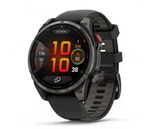 Смарт-часы GARMIN Fenix 8 Pro 47mm AMOLED Sapphire Carbon grey DLC Tit. w. Black/grey S. Band (010-03198-00/01)