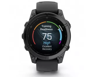 Смарт-годинник GARMIN Fenix E 47mm AMOLED Slate Gray Steel with Black Silicone Band (010-03025-03/01/13)