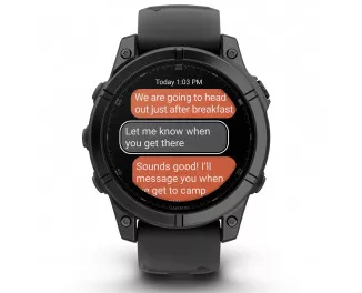 Смарт-годинник GARMIN Fenix E 47mm AMOLED Slate Gray Steel with Black Silicone Band (010-03025-03/01/13)