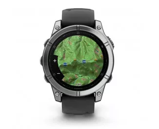 Смарт-годинник GARMIN Fenix E 47mm AMOLED Stainless Steel with Black Silicone Band (010-03025-02/00)