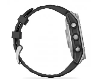 Смарт-годинник GARMIN Fenix E 47mm AMOLED Stainless Steel with Black Silicone Band (010-03025-02/00)