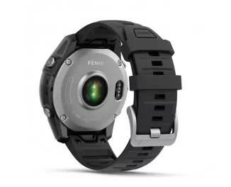 Смарт-годинник GARMIN Fenix E 47mm AMOLED Stainless Steel with Black Silicone Band (010-03025-02/00)