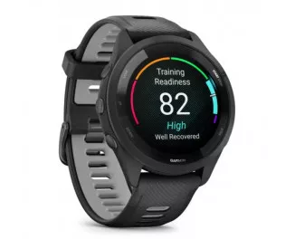 Смарт-годинник GARMIN Forerunner 265 Black Bezel and Case w. Black/Powder Gray Silicone Band (010-02810-10)