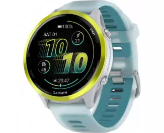 Смарт-часы GARMIN Forerunner 570 47mm Amp Yellow Aluminum w. Translucent Whitestone/Turquoise Band (010-02971-01)