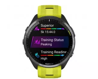Смарт-годинник GARMIN Forerunner 965 Carbon Gray Titanium Bezel w. Black Case and Amp Yell/Black (010-02809-02/12)