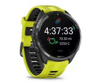 Смарт-годинник GARMIN Forerunner 965 Carbon Gray Titanium Bezel w. Black Case and Amp Yell/Black (010-02809-02/12)