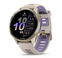 Смарт-часы GARMIN Forerunner 970 Soft Gold Titanium w. French Gray C. and French Gray/T. Indigo Band (010-02969-02/12)