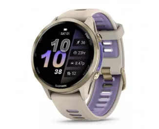 Смарт-часы GARMIN Forerunner 970 Soft Gold Titanium w. French Gray C. and French Gray/T. Indigo Band (010-02969-02/12/62)