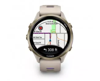 Смарт-часы GARMIN Forerunner 970 Soft Gold Titanium w. French Gray C. and French Gray/T. Indigo Band (010-02969-02/12)