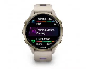 Смарт-часы GARMIN Forerunner 970 Soft Gold Titanium w. French Gray C. and French Gray/T. Indigo Band (010-02969-02/12)
