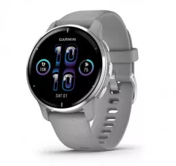 Смарт-часы GARMIN Venu 2 Plus Silver S. Steel Bezel w. Powder G. Case and S. Band (010-02496-00/10)