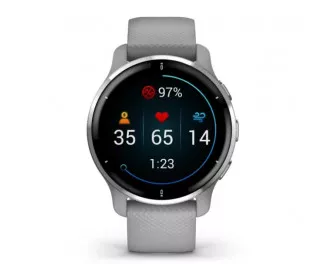 Смарт-часы GARMIN Venu 2 Plus Silver S. Steel Bezel w. Powder G. Case and S. Band (010-02496-00/10)
