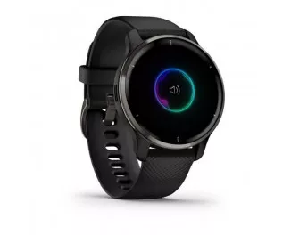 Смарт-часы GARMIN Venu 2 Plus Slate Stainless Steel Bezel with Black Case and Silicone Band (010-02496-11)