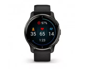 Смарт-часы GARMIN Venu 2 Plus Slate Stainless Steel Bezel with Black Case and Silicone Band (010-02496-11)