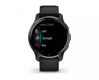Смарт-часы GARMIN Venu 2 Plus Slate Stainless Steel Bezel with Black Case and Silicone Band (010-02496-11)