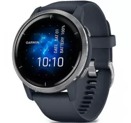 Смарт-часы GARMIN Venu 2 Silver Bezel with Granite Blue Case and Silicone Band (010-02430-10)