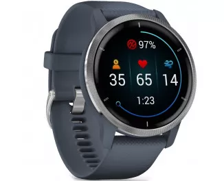 Смарт-часы GARMIN Venu 2 Silver Bezel with Granite Blue Case and Silicone Band (010-02430-10)