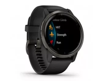 Смарт-годинник GARMIN Venu 2 Slate Stainless Steel Bezel with Black Case and Silicone Band (010-02430-11/01)
