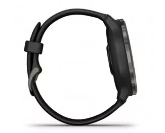 Смарт-годинник GARMIN Venu 2 Slate Stainless Steel Bezel with Black Case and Silicone Band (010-02430-11/01)