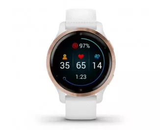 Смарт-годинник GARMIN Venu 2S Rose Gold Bezel with White Case and Silicone Band (010-02429-13)