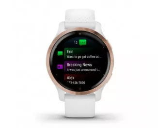 Смарт-годинник GARMIN Venu 2S Rose Gold Bezel with White Case and Silicone Band (010-02429-13)