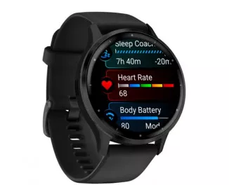 Смарт-годинник GARMIN Venu 3 Slate S. Steel Bezel w. Black Case and S. Band (010-02784-01)