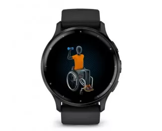 Смарт-годинник GARMIN Venu 3 Slate S. Steel Bezel w. Black Case and S. Band (010-02784-01)