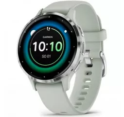 Смарт-часы GARMIN Venu 3S Silver S. Steel Bezel w. Sage Gray Case and S. Band (010-02785-01)