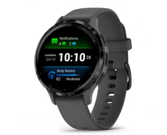 Смарт-часы GARMIN Venu 3S Slate S. Steel Bezel w. Pebble Gray Case and S. Band (010-02785-00)