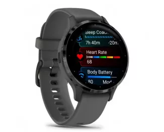 Смарт-годинник GARMIN Venu 3S Slate S. Steel Bezel w. Pebble Gray Case and S. Band (010-02785-00)