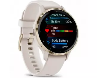 Смарт-годинник GARMIN Venu 3S Soft Gold S. Steel Bezel with Ivory Case and S. Band (010-02785-04)