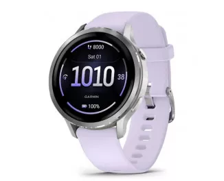 Смарт-часы GARMIN Venu 4 41 mm Silver with Periwinkle Silicone Band (010-03013-01)