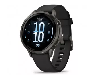 Смарт-часы GARMIN Venu 4 41 mm Slate with Black Silicone Band (010-03013-02)