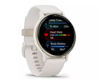 Смарт-годинник GARMIN vivoactive 5 Cream Gold Aluminum Bezel with Ivory Case and Silicone Band (010-02862-11)