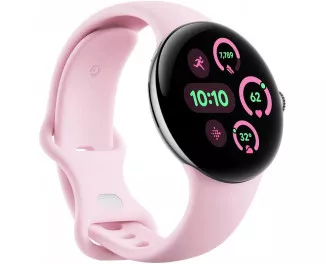 Смарт-годинник Google Pixel Watch 3 41mm Wi-Fi Polished Silver Aluminum Case / Rose Quartz Active Band