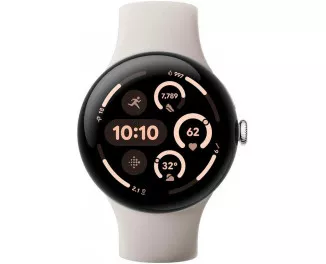 Смарт-часы Google Pixel Watch 3 45mm Wi-Fi Polished Silver Aluminum Case / Porcelain Active Band