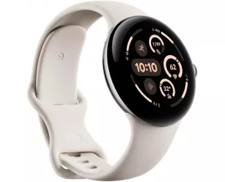 Смарт-часы Google Pixel Watch 3 45mm Wi-Fi Polished Silver Aluminum Case / Porcelain Active Band