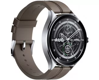 Смарт-часы Xiaomi Watch 2 Pro Bluetooth Silver Case with Brown Leather Strap (BHR7216GL)