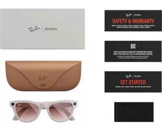 Смарт-окуляри Ray-Ban Meta Skyler Shiny Chalky Gray/Gradient Cinnamon Pink (RW4010 670013 52-20)
